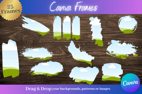 25 Brush Stroke Canva Frames for Dynamic Designs