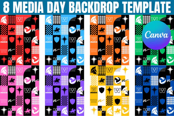 8 Media Day Backdrop Editable Template: Your Pro Sports Visuals