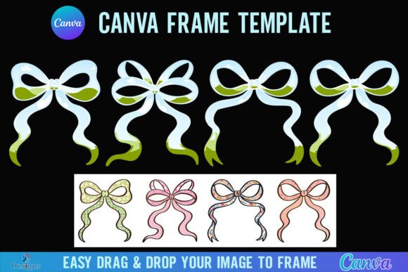 Bow Canva Frame Template Ribbon Coquette: Elevate Your Designs with Whimsical Charm