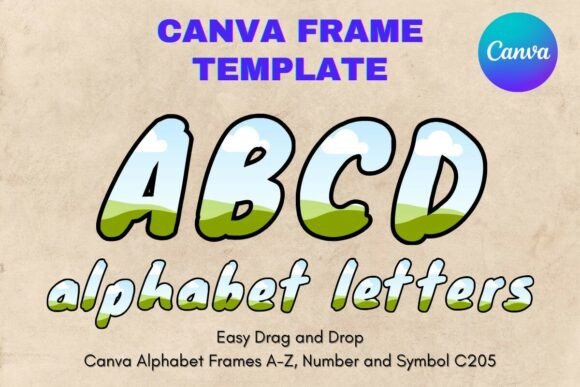 Canva Letters Frame Alphabet Template205: Create Custom Sublimation Letters