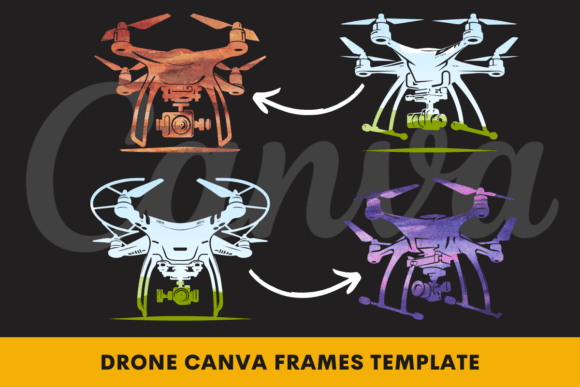 Drone Canva Frame Template: Aerial Perspectives for Modern Design