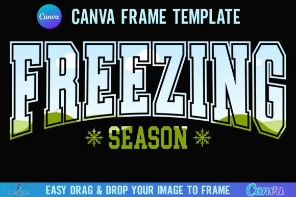 Embrace the Chill: Freezing Season Canva Frame Winter Xmas
