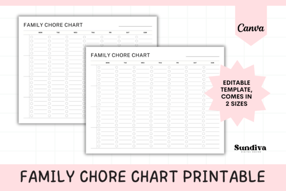 Family Chore Chart Canva Template 3: Design Meets Household Harmony