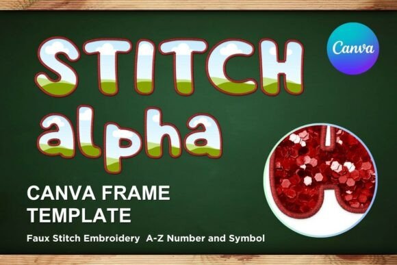Faux Embroidery Canva Frame Letters_27: A Creative Asset
