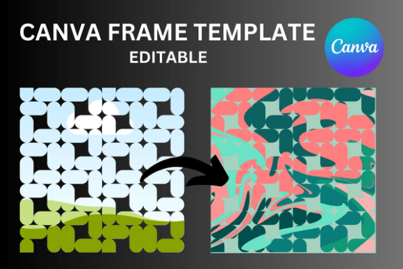 Geometric Seamless Pattern Canva Frame: Modern Design Meets Editable Ease