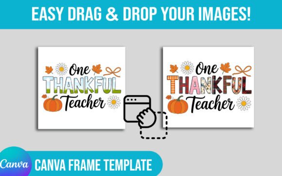 One Thankful Teacher Canva Frame Design: A Cozy Fall Asset