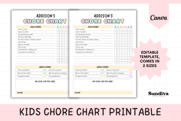 Organizing Family Life: The Editable Kids Chore Chart