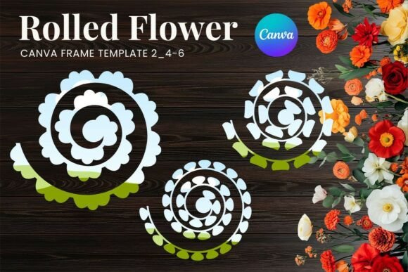 Rolled Paper Flower Canva Frame_2: Elevate Your Brand Instantly