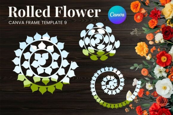 Rolled Paper Flower Canva Frame_9: Your Secret for Layered Digital Design