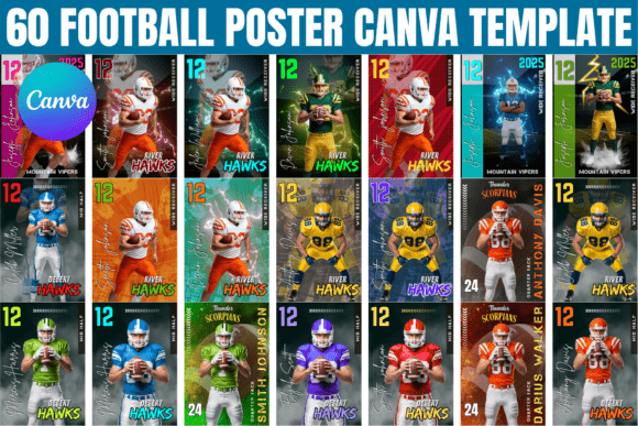 Score Big with 60 Football Poster Canva Templates
