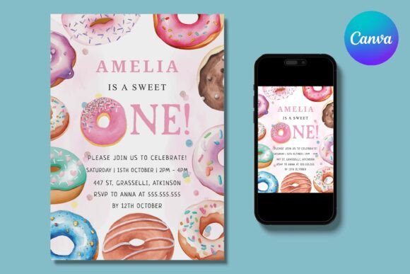 Sweet Celebrations: Styling Your Donut Pink First Birthday Party Invite