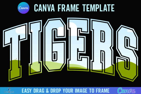 Tigers Canva Frame Varsity Sport Mascot: A Bold Design Asset