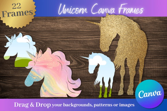 Unicorn Silhouette Canva Frames for Creative Design