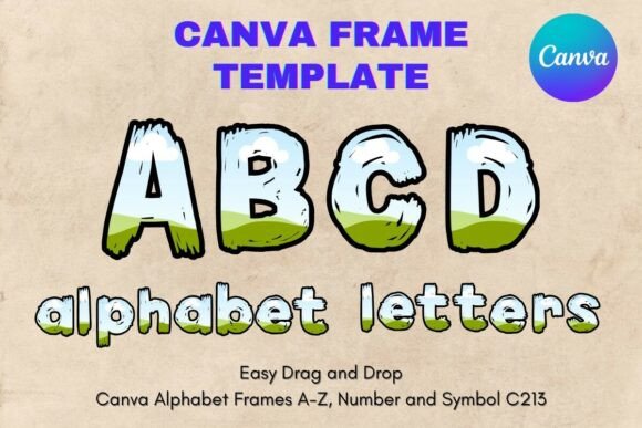 Unlock Custom Typography: Canva Letters Frame Alphabet Template213