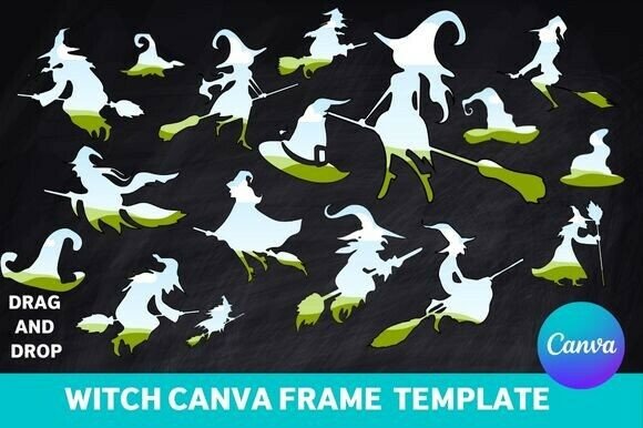 Witch Canva Frame Template: 17 Spooky Designs for Halloween Magic